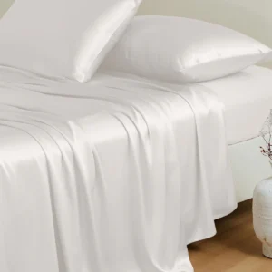 19 Momme White Silk Sheet Set