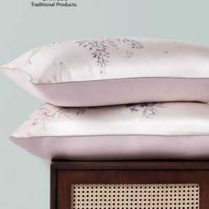 19 Silk Momme Pillowcase with Blossom Pattern(One Piece)