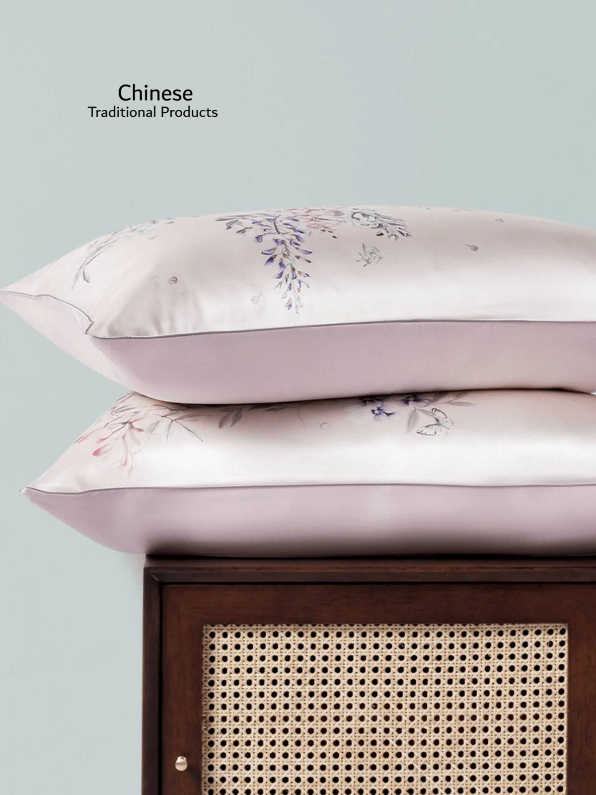 19 Silk Momme Pillowcase with Blossom Pattern(One Piece)