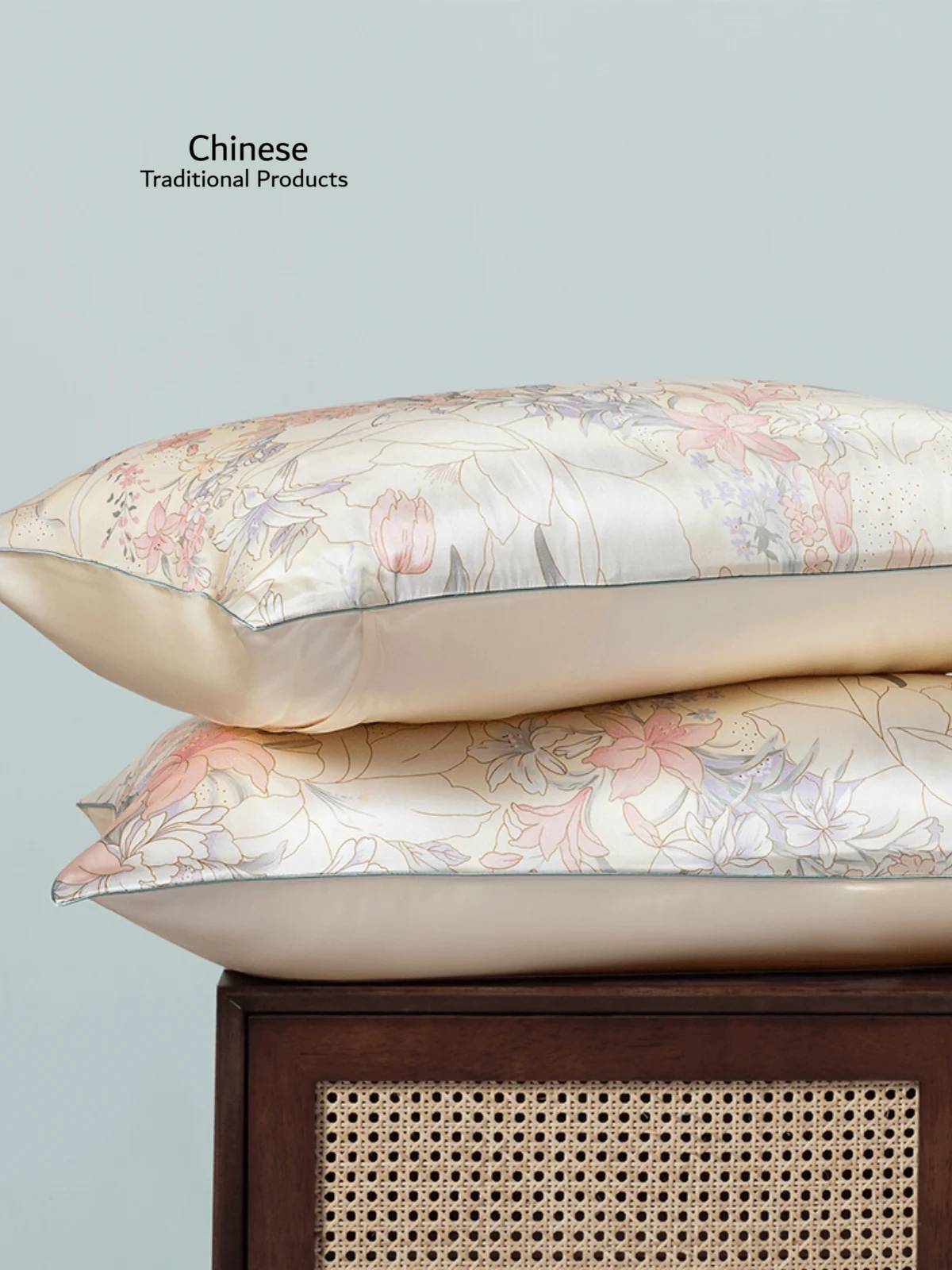 19 Silk Momme Pillowcase with Blossom Pattern(One Piece) - Image 2