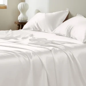 22 Momme White Silk Sheet Set