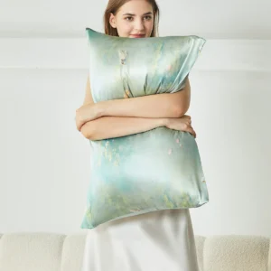 Monet Water Lilies Green Silk Pillowcase