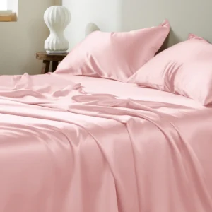 22 Mommme Pink Silk Bedsheets Set