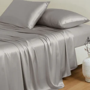 19 Momme Grey Silk Sheet Set