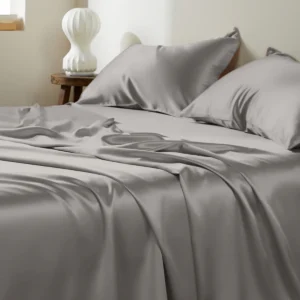 22 Momme Grey Silk Cooling Sheet Set