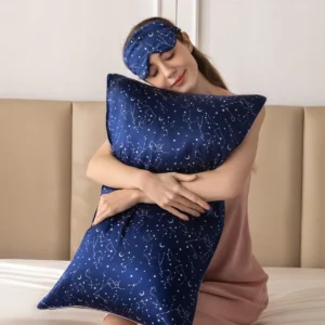 19 Momme Constellation Silk Pillowcase With Eye Mask Set