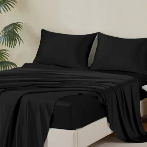 25 Momme Black Silk Bed Sheet Set