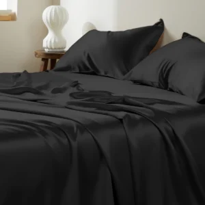 22 Momme Black Silk Sheet Set