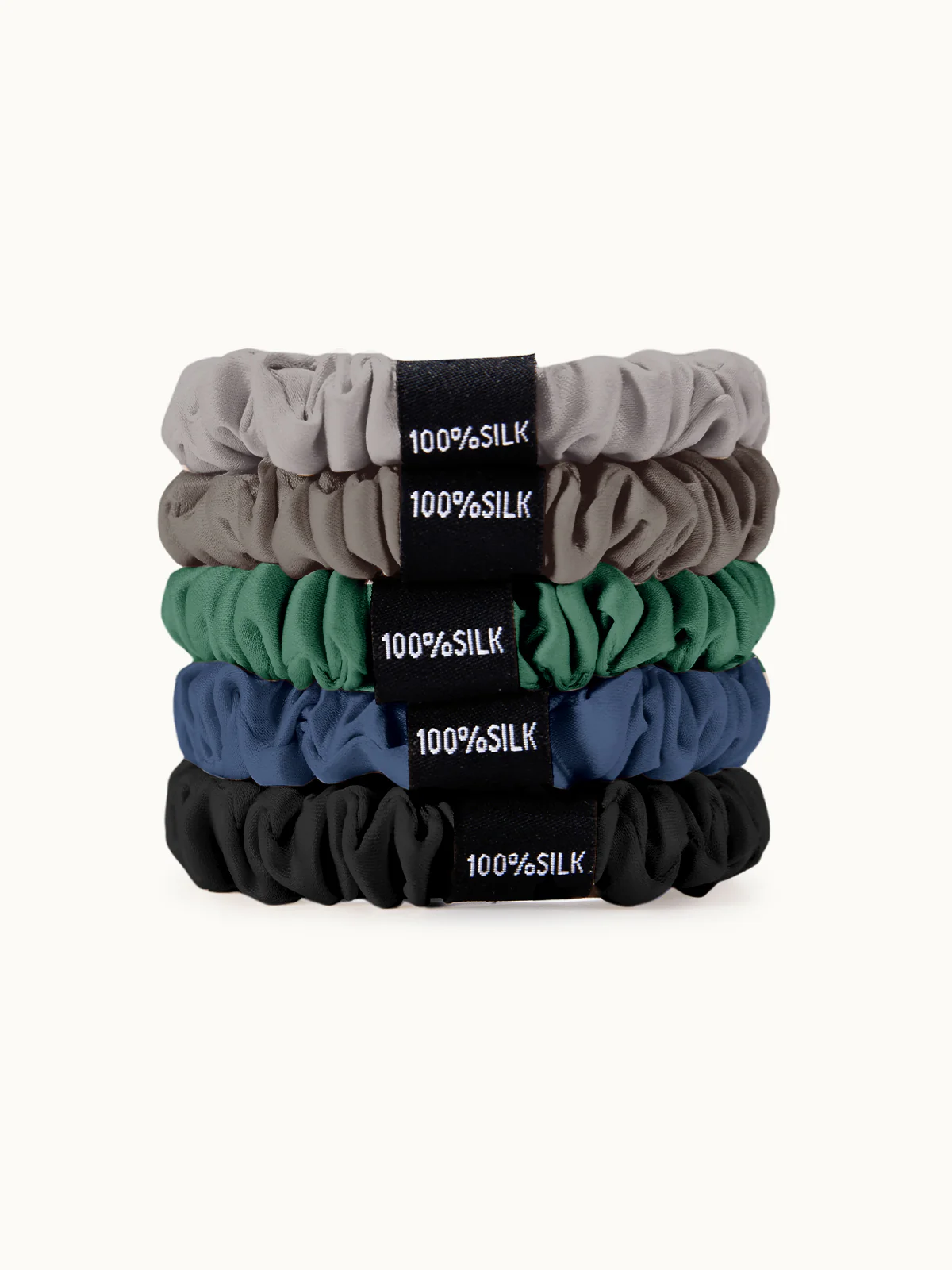 Skinny Silk Scrunchies Set (5 Pack) - Image 2