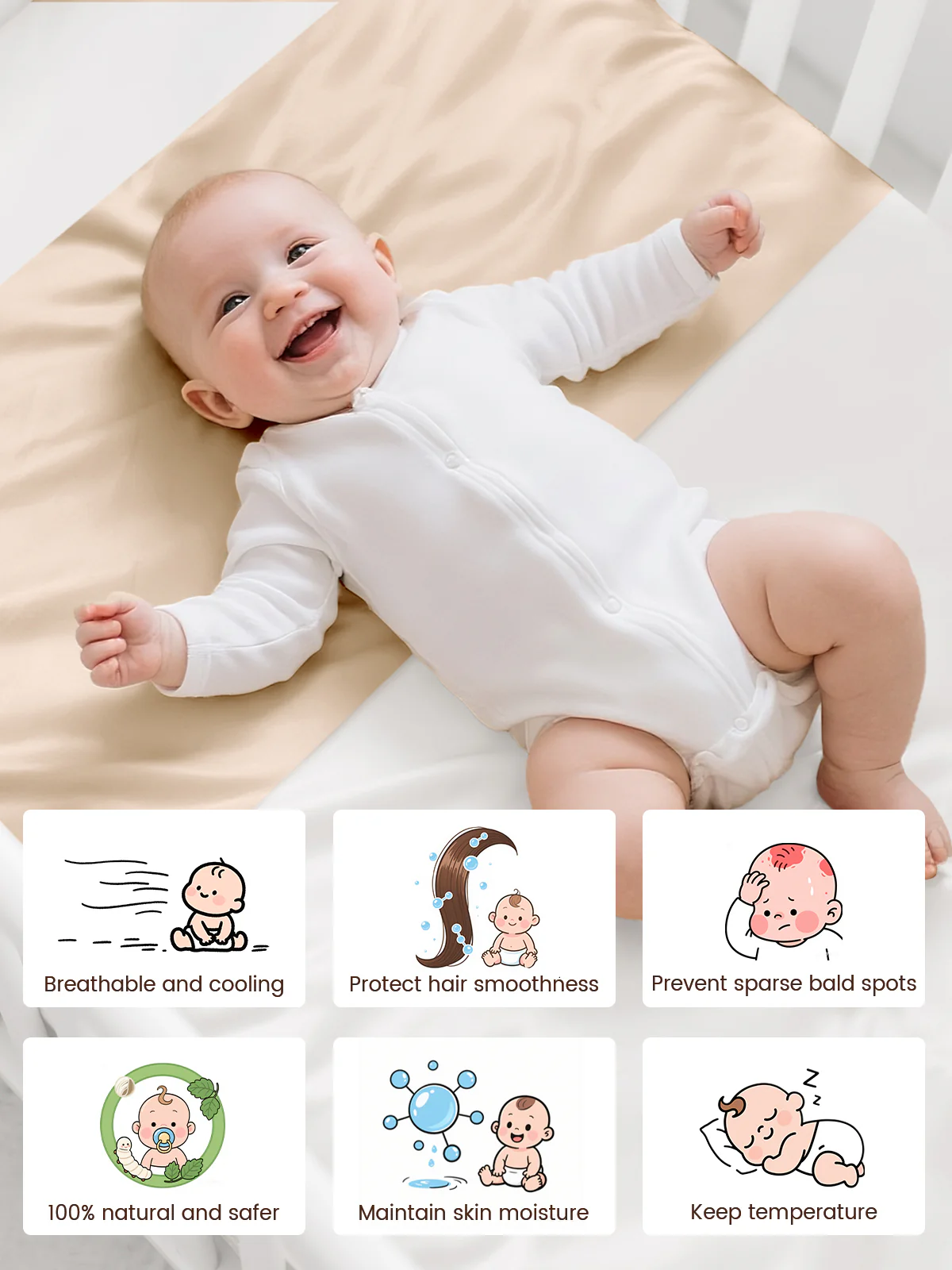 100% Mulberry Silk Sleeve For Crib & Bassinet