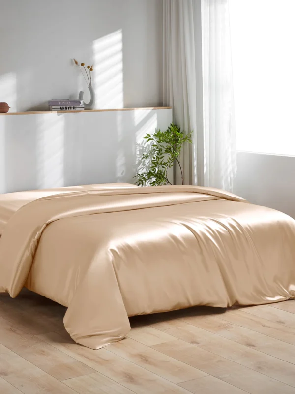 Washable 19 Momme Champagne Silk Duvet Cover - Image 10
