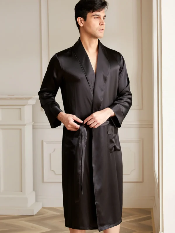 19 Momme Men's Long Silk Robe