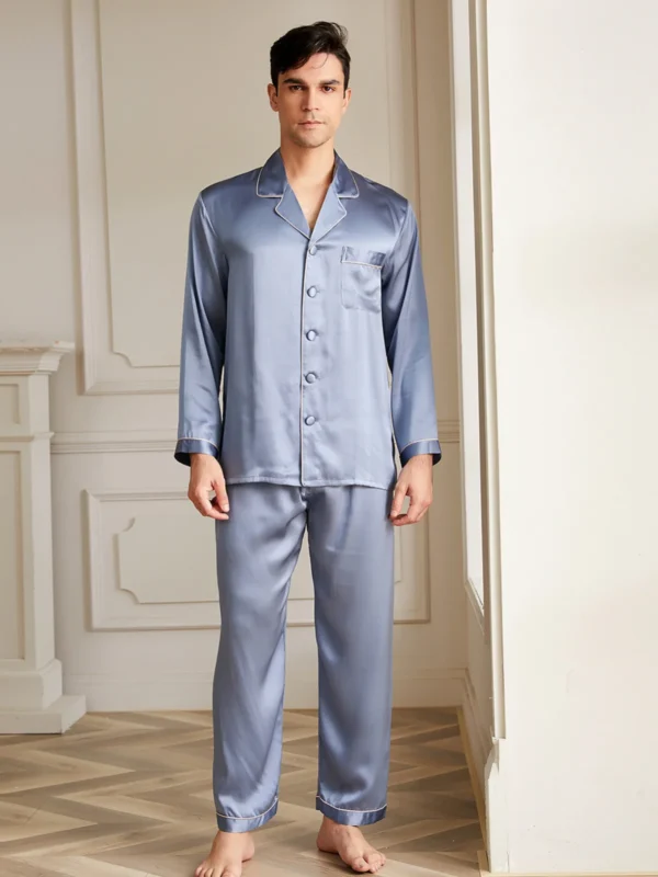 19 Momme Men's Silk Pajamas Set - Image 3