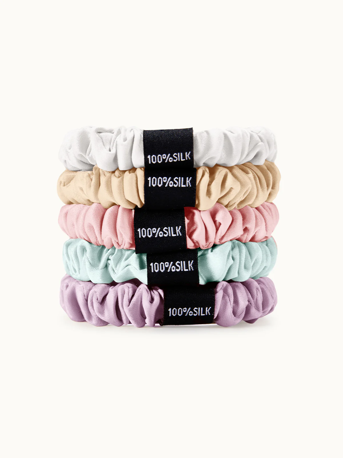 Skinny Silk Scrunchies Set (5 Pack)