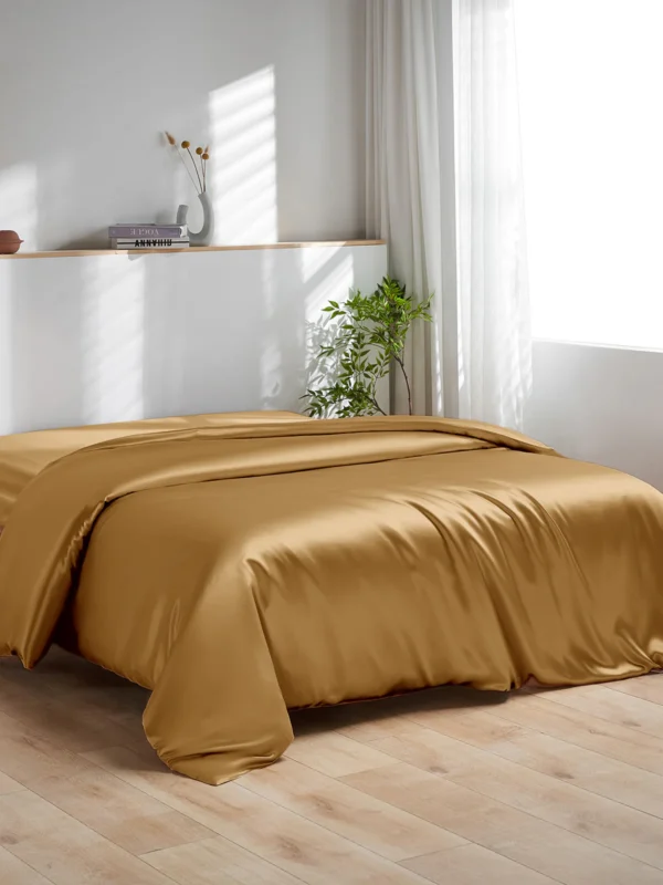 Washable 19 Momme Champagne Silk Duvet Cover - Image 3